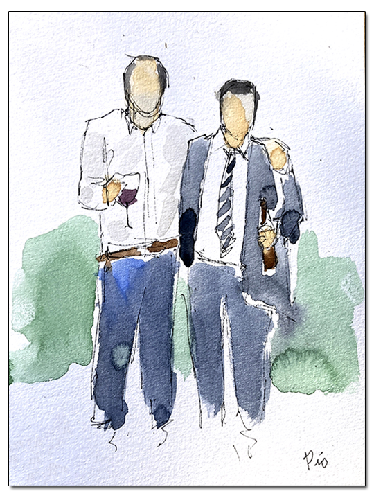 Pintura retrato con acuarela en directo.